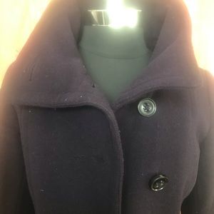 Cassis cashmere blend wool coat deep purple
